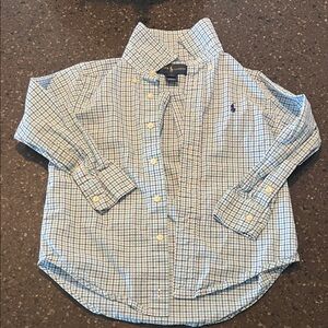 Ralph Lauren Kids Plaid Button-Down Shirt - Blue and White